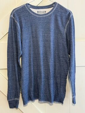 Reclaim by Buckle Blue Heather Thermal Long Sleeve Tee Shirt Medium